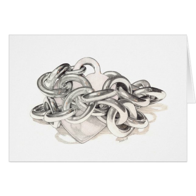 Cartão de Coração Encadeado (Frente Horizontal)