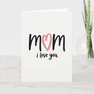 Cartão de Coração 'Eu Amo Mamãe'
