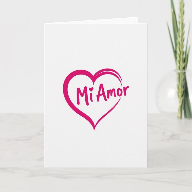 Cartão de Coração Mi Amor (Frente)