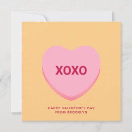 Cartão de coração para conversação laranja XOXO