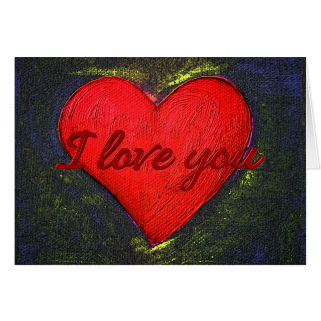 Cartão de Coração Pintado (Frente Horizontal)