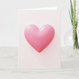 Cartão de Coração Rosa Minimalista