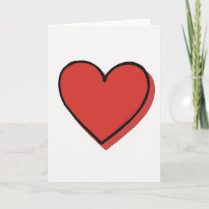 Cartão de Coração Vermelho Minimalista
