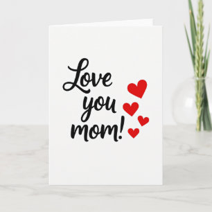 Cartão de Corações Amo Você Mamãe