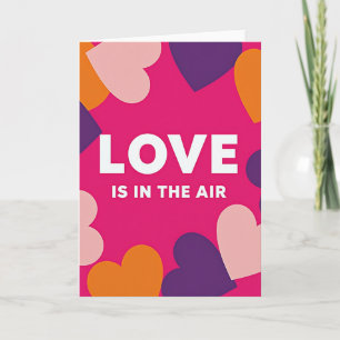 Cartão de Corações Amor no Ar