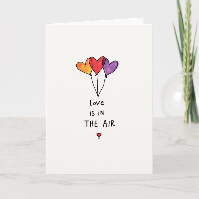 Cartão de Corações com Amor no Ar (Frente)
