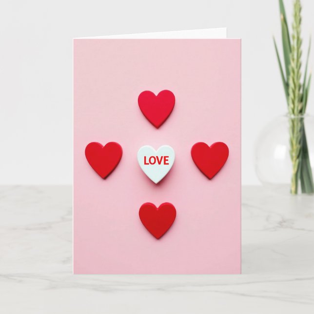 Cartão de Corações com Mensagem de Amor (Frente)
