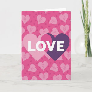 Cartão de Corações com Pegadas de Amor