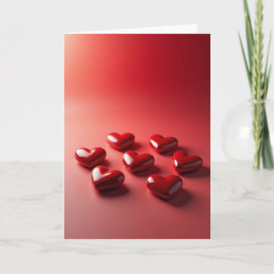 Cartão de Corações de Amor Lustrosos