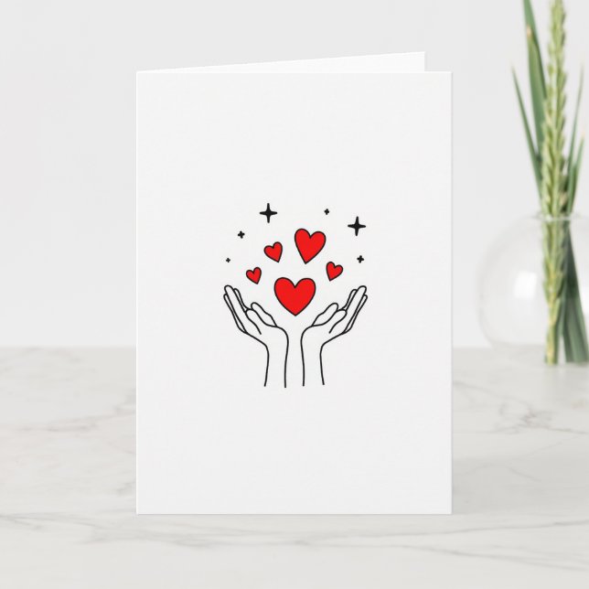 Cartão de Coracões de Amor para Você (Frente)
