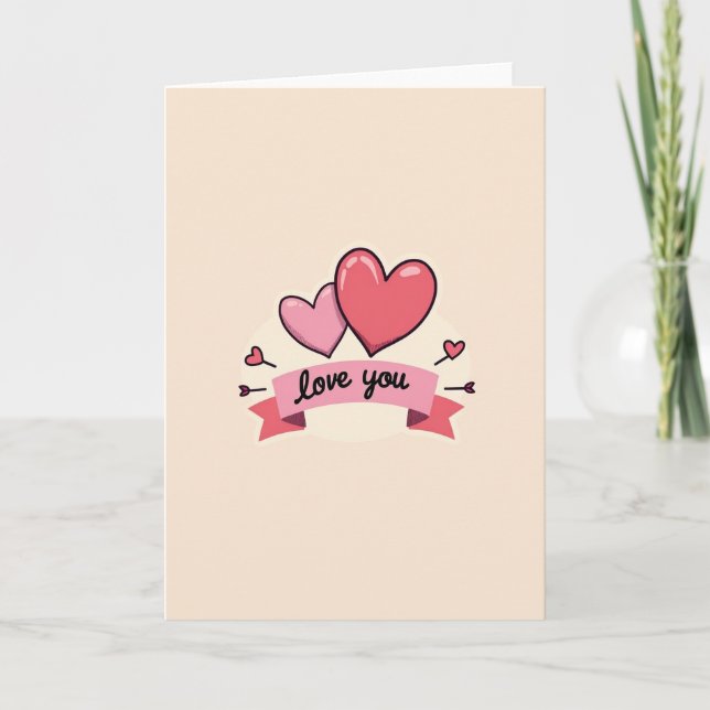 Cartão de Corações de Amor Sincero (Frente)