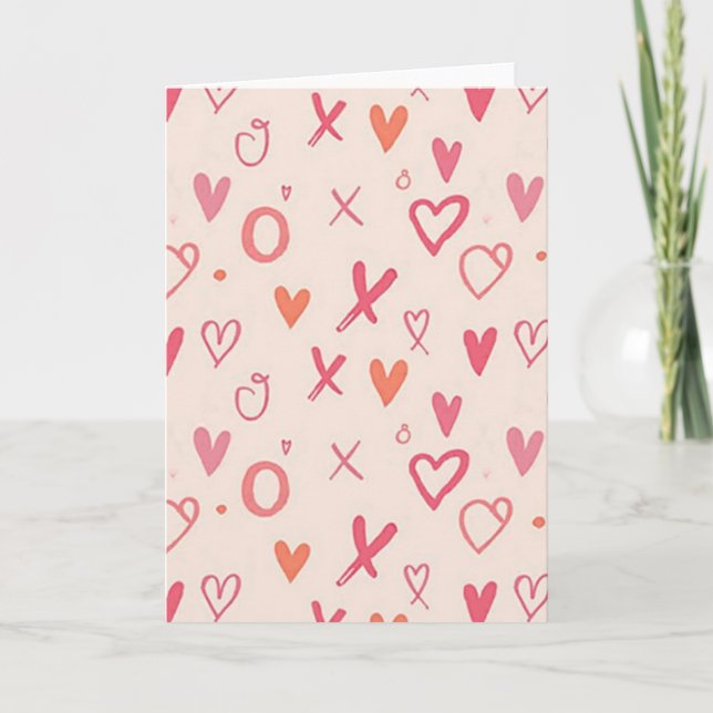 Cartão de Corações de Amor Xoxo (Frente)