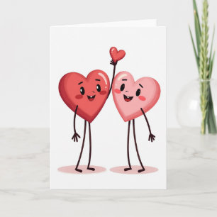 Cartão de Corações de São Valentão Fofo