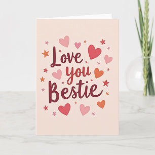 Cartão de Corações Estrelas Amor Melhor Amiga