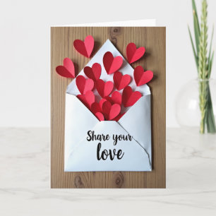 Cartão de Corações para Compartilhar seu Amor