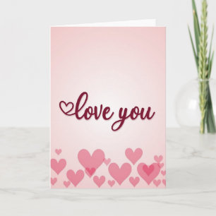 Cartão de Corações Rosa Amor Romântico