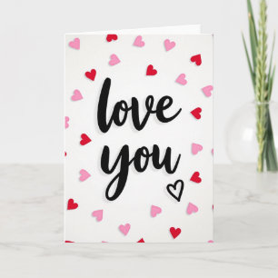Cartão de Corações Simples de Amor Você