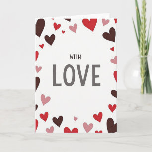 Cartão de Corações Vermelhos com Amor
