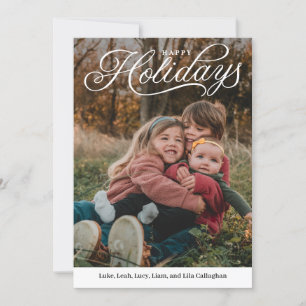 Cartão de Cores Editável de Feriados Felizes de Le