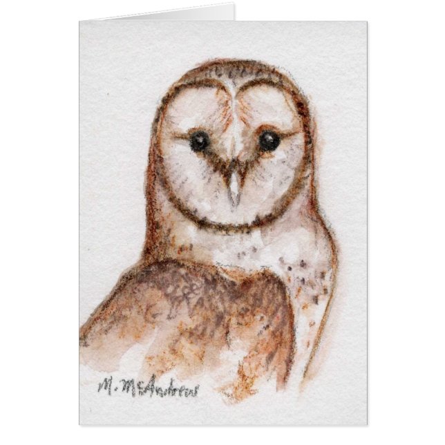 Cartão De "coruja celeiro " (Frente)
