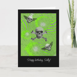 Cartão de crânios voadores psicodélicos