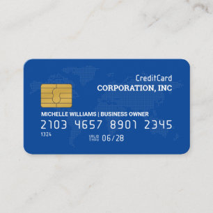 Cartão de Crédito Azul Mapa do Mundo