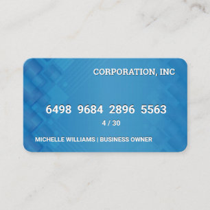 Cartão de Crédito Camadas Geométricas Azuis