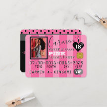 Cartão de Crédito de Aniversário de Foto Rosa e Pr