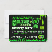 Cartão de Crédito de Aniversário VIP Verde Limão