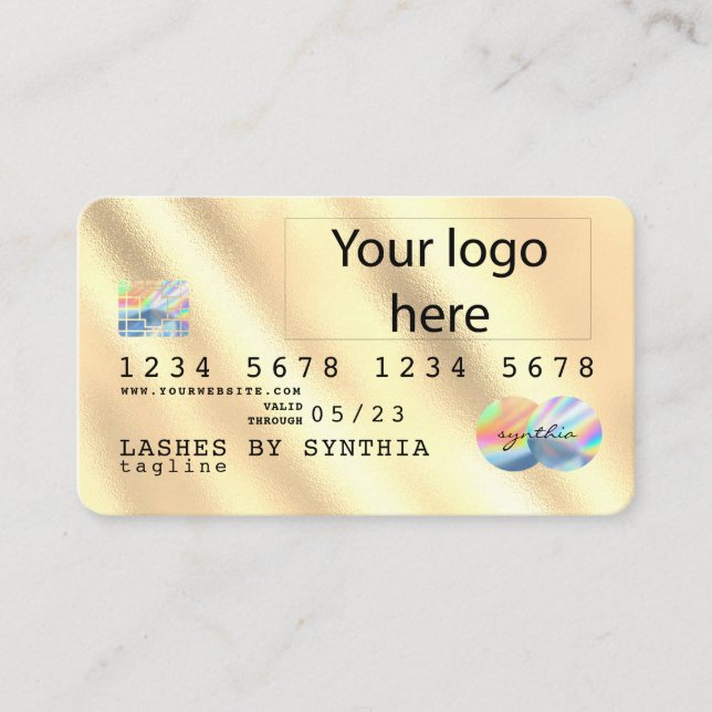 Cartão de Crédito de folha de ouro adicione o seu  (Frente)