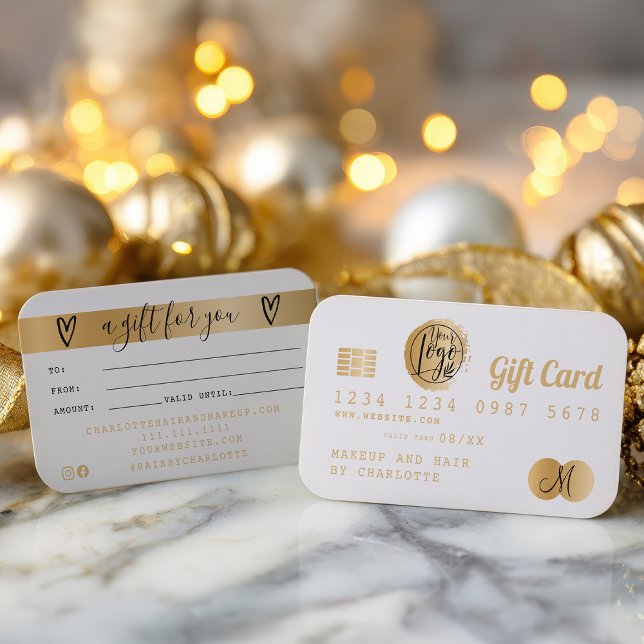 Cartão de crédito de folha de ouro branco (Criador carregado)