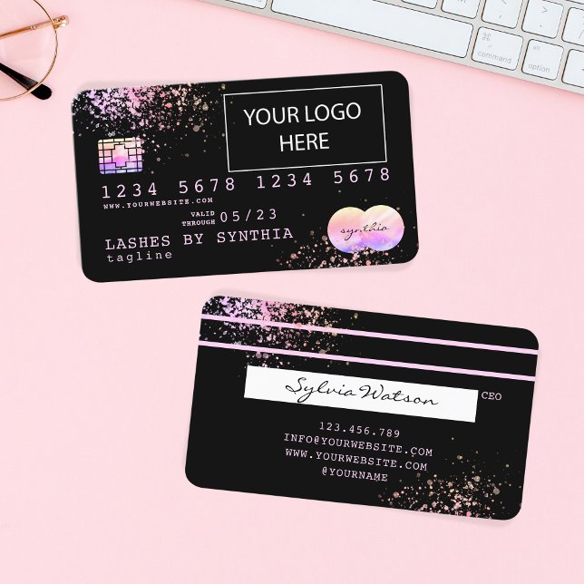 Cartão de Crédito de Folha Holográfica - Adicione  (Criador carregado)