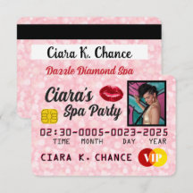 Cartão de Crédito de Foto com Brilho Rosa VIP