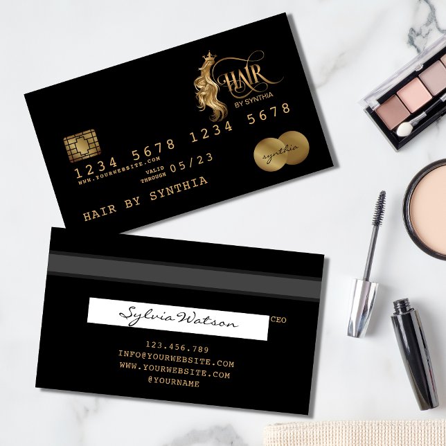 Cartão de Crédito Estylist Dourada para Cabelo Est (Criador carregado)