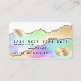 Cartão de Crédito Holograph Pastel agate unicorn