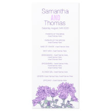 Cartão de cremalheira de programa de casamento rox