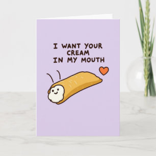 Cartão de Creme de Cannoli Safado Divertido