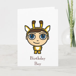 Cartão de Criança de Aniversário do Personagem de 