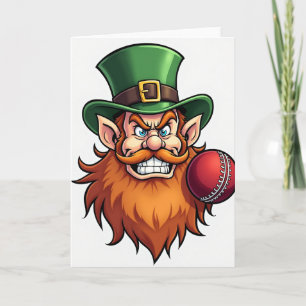 Cartão de Críquete do Leprechaun Sortudo