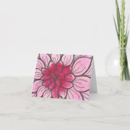 Cartão de Crisântemo com Efeito Ombre Rosa com env