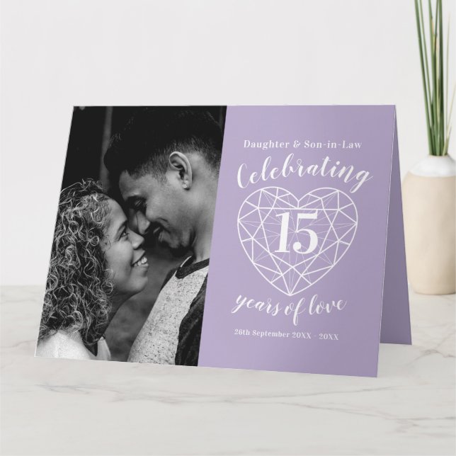 Cartão de cristal de aniversário de casamento 15 (Frente)