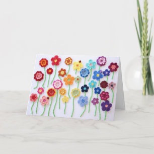 Cartão de Crochê Campo de Flores