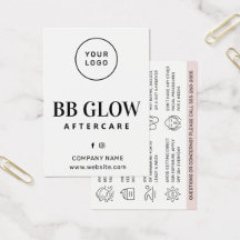 Cartão de cuidados de saúde com brilho BB de logot