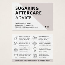 Cartão de cuidados pós-remoção de cabelo com Sugar