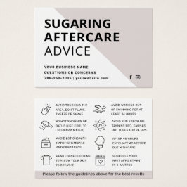 Cartão de cuidados pós-remoção de cabelo com Sugar