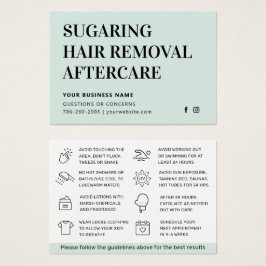 Cartão de cuidados pós-remoção de cabelo com Sugar