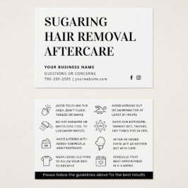 Cartão de cuidados pós-remoção de cabelo com Sugar
