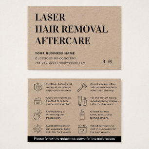 Cartão de cuidados pós-remoção do cabelo laser eco