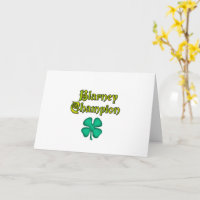 Cartão de cumprimentos branco Blarney Champion