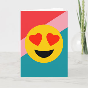 Cartão de Cumprimentos com Emoji de Coração Amoros